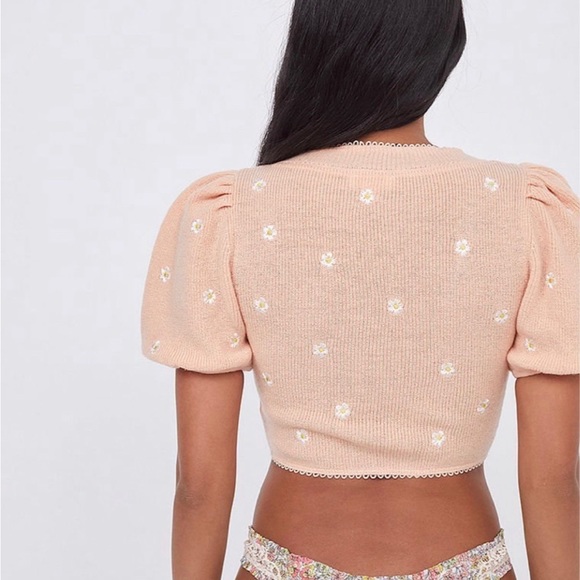 FOR LOVE & LEMONS Embroidered Buds Cardigan - Picture 2 of 7